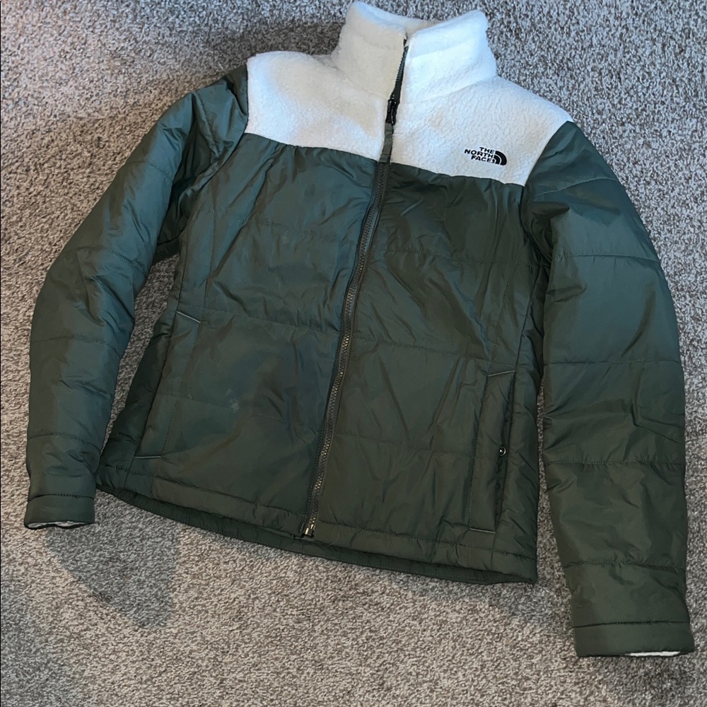 The North Face Women's Olive and White Ski Jacket